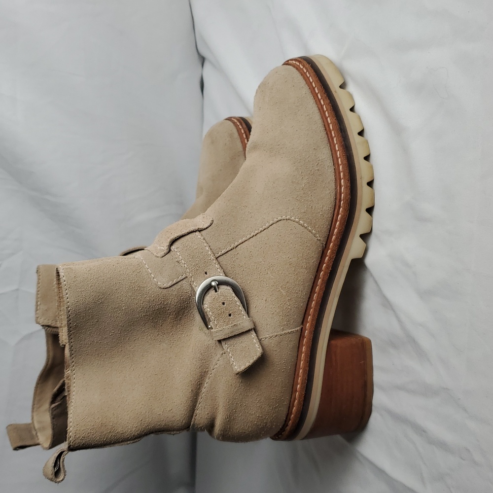 Anthropologie Bernardo Scout Suede Buckle Booties 8M - Picture 12 of 16